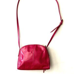 HOBO Crossbody Glazed Leather Adjustable Crossbody Bag Evella Fuchsia